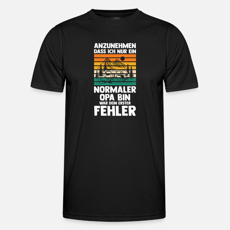 Camper Opa Camping Geschenk - Männer Funktions-T-Shirt - Schwarz