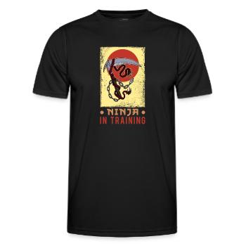 Ninja Ninjutsu Weapon Kusarigama Training Kenjutsu - Men's Functional T-Shirt - black - Front - AI Model Male 178 dark (178cm)