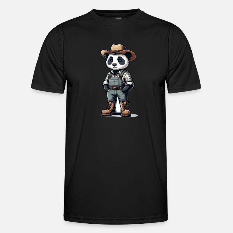 Cute Panda Farmer Männer Funktions-T-Shirt