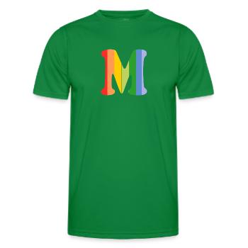 Buchstabe M Regenbogen - Männer Funktions-T-Shirt - Kelly Green - Vorne - AI Model Male 178 dark (178cm)