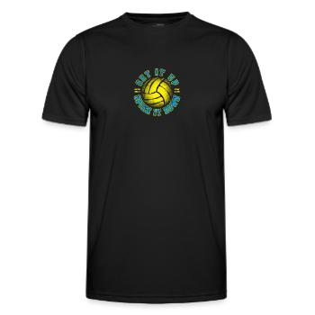 Set it up / VOLLEYBALL - Men's Functional T-Shirt - black - Front - AI Model Male 178 dark (178cm)
