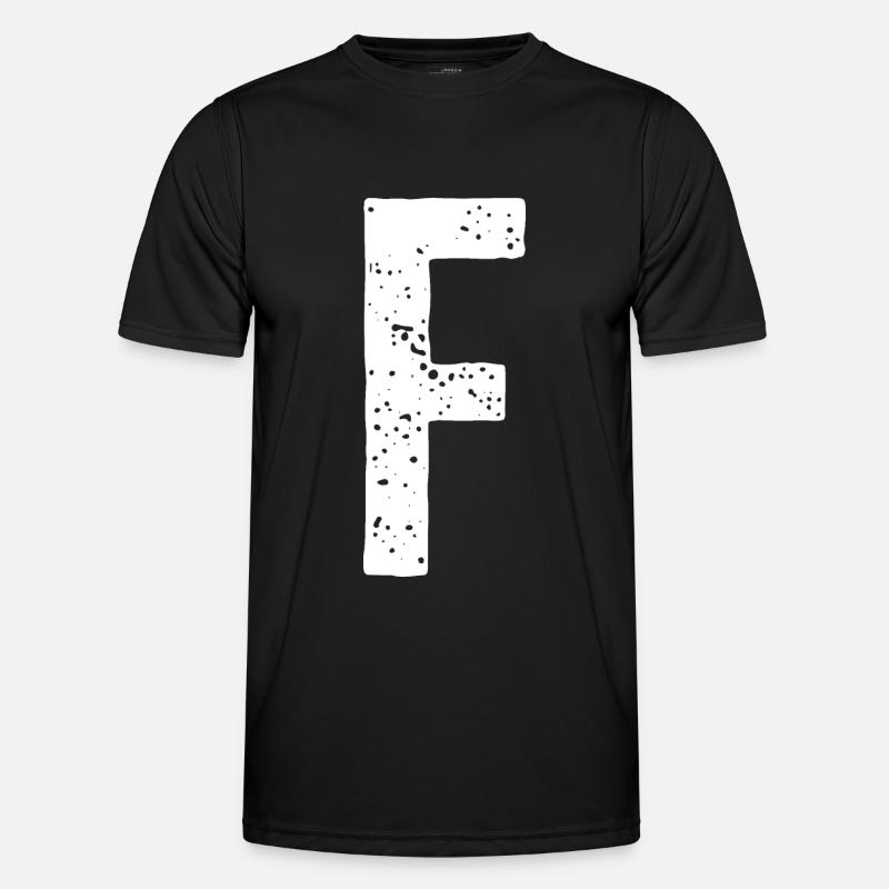 F-Buchstabe - Männer Funktions-T-Shirt - Schwarz