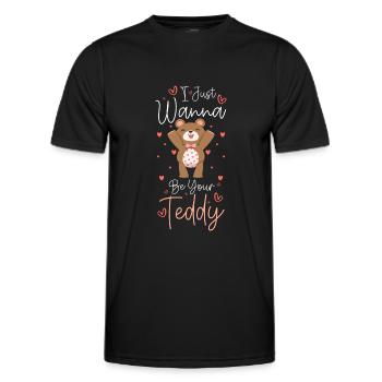 Bär Baby Familie Stofftier - Männer Funktions-T-Shirt - Schwarz - Vorne - AI Model Male 178 dark (178cm)