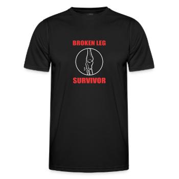 Gebrochenes Bein - Männer Funktions-T-Shirt - Schwarz - Vorne - AI Model Male 178 dark (178cm)
