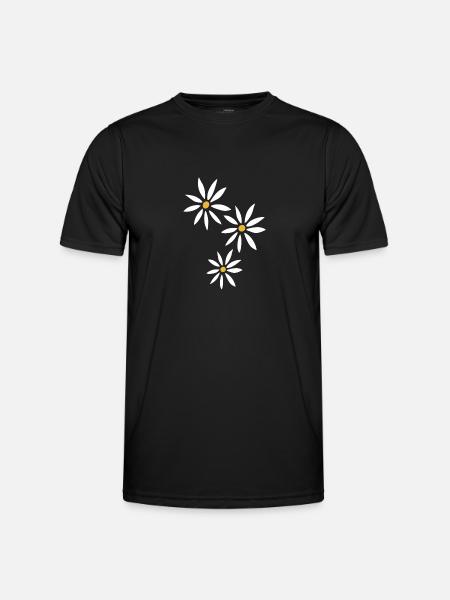 Daisy flowers spring - Männer Funktions-T-Shirt - Schwarz