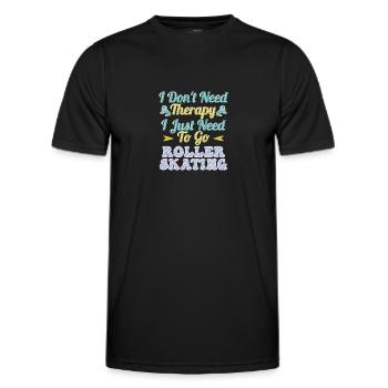 Roller Skating Inline Skating Inline Skates - Men's Functional T-Shirt - black - Front - AI Model Male 178 dark (178cm)