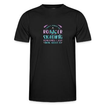 Roller Skating Inline Skating Inline Skates - Men's Functional T-Shirt - black - Front - AI Model Male 178 dark (178cm)