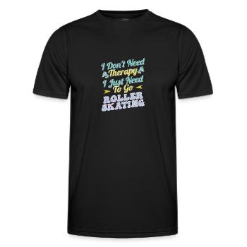 Roller Skating Inline Skating Inline Skates - Men's Functional T-Shirt - black - Front - AI Model Male 178 dark (178cm)