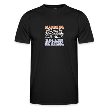 Roller Skating Inline Skating Inline Skates - Men's Functional T-Shirt - black - Front - AI Model Male 178 dark (178cm)