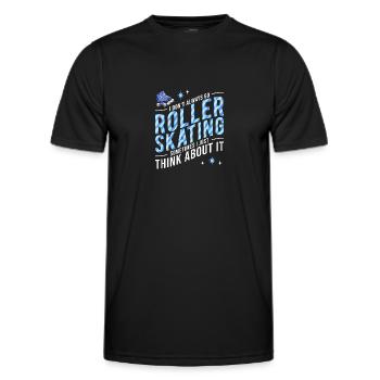Roller Skating Inline Skating Inline Skates - Men's Functional T-Shirt - black - Front - AI Model Male 178 dark (178cm)