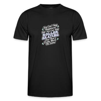 Roller Skating Inline Skating Inline Skates - Men's Functional T-Shirt - black - Front - AI Model Male 178 dark (178cm)