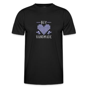 Cross Stitch Cross Stitch Embroidery - Men's Functional T-Shirt - black - Front - AI Model Male 178 dark (178cm)