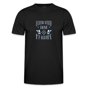 Cross Stitch Cross Stitch Embroidery - Men's Functional T-Shirt - black - Front - AI Model Male 178 dark (178cm)