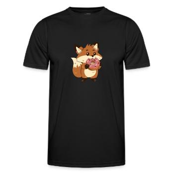 Fuchs mit Donut - Männer Funktions-T-Shirt - Schwarz - Vorne - AI Model Male 178 dark (178cm)