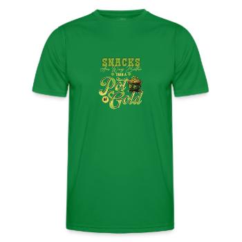 Les collations valent mieux qu’un pot de St Patrick en or - T-shirt sport Homme - vert - Devant - AI Model Male 178 dark (178cm)