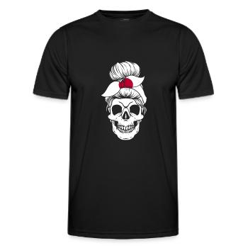 Nationalité Drapeau national Drapeau Tête de mort - T-shirt sport Homme - noir - Devant - AI Model Male 178 dark (178cm)
