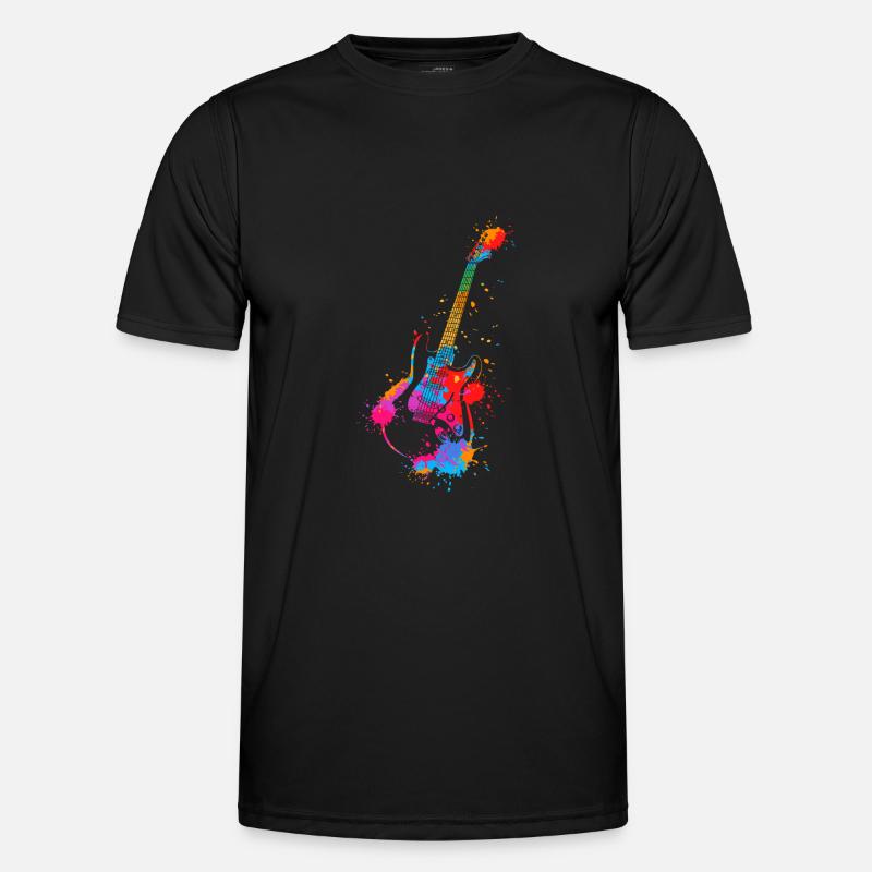 E-Gitarre Splash - Männer Funktions-T-Shirt - Schwarz