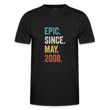 Epic Since May 2008 14th Birthday - Men's Functional T-Shirt - black - Front - AI Model Male 178 dark (178cm)