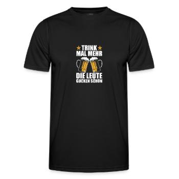 Trink mal mehr Biertrinker Bierliebhaber Bier - Männer Funktions-T-Shirt - Schwarz - Vorne - AI Model Male 178 dark (178cm)