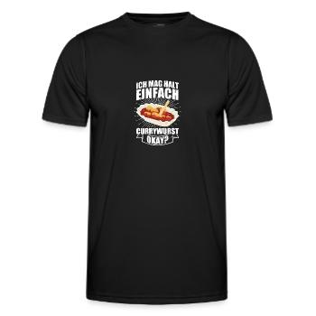 Ich mag halt Currywurst Ruhrpott Carpaccio Imbiss - Männer Funktions-T-Shirt - Schwarz - Vorne - AI Model Male 178 dark (178cm)