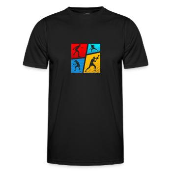 Joueur de tennis de table Tennis de table - T-shirt sport Homme - noir - Devant - AI Model Male 178 dark (178cm)