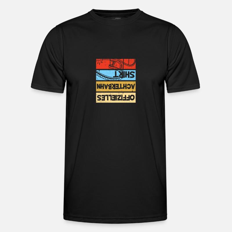Achterbahn Freak Freizeitpark Rollercoaster - Männer Funktions-T-Shirt - Schwarz