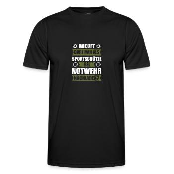 Sport Shooting Shooting Festival Sports shooter Self-defense - Men's Functional T-Shirt - black - Front - AI Model Male 178 dark (178cm)