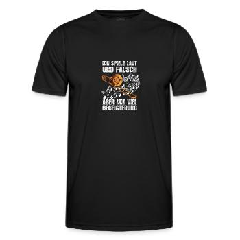 Begeisterung Posaune Posaunenspieler Posaunist - Männer Funktions-T-Shirt - Schwarz - Vorne - AI Model Male 178 dark (178cm)