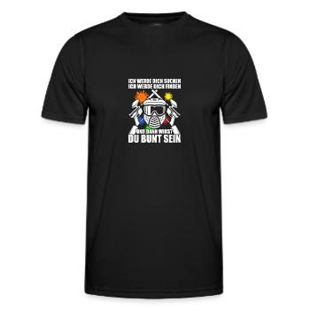 Bunt sein Gotcha Paintballspieler Paintball - Männer Funktions-T-Shirt - Schwarz - Vorne - AI Model Male 178 dark (178cm)