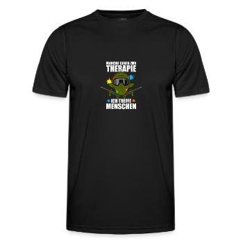 Gotcha Paintballspieler Paintball Therapie - Männer Funktions-T-Shirt - Schwarz - Vorne - AI Model Male 178 dark (178cm)