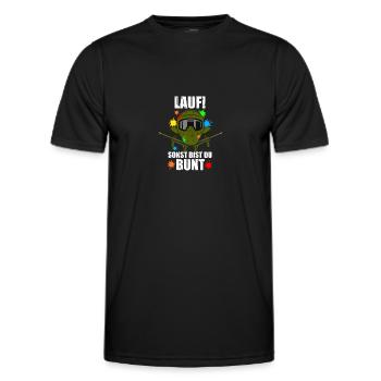 Lauf! Gotcha Paintballspieler Paintball - Männer Funktions-T-Shirt - Schwarz - Vorne - AI Model Male 178 dark (178cm)
