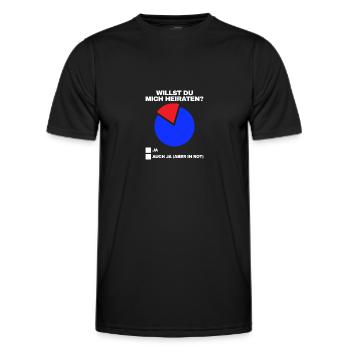 Auch ja aber in rot Heiratsantrag Hochzeitsantrag - Männer Funktions-T-Shirt - Schwarz - Vorne - AI Model Male 178 dark (178cm)