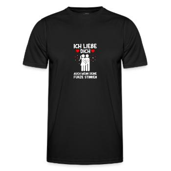 Deine Fürze Valentinstag Spruch Liebesbeweis - Männer Funktions-T-Shirt - Schwarz - Vorne - AI Model Male 178 dark (178cm)