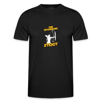 Spannung Pfeil Bogen Bogenschießen Bogenschütze - Männer Funktions-T-Shirt - Schwarz - Vorne - AI Model Male 178 dark (178cm)