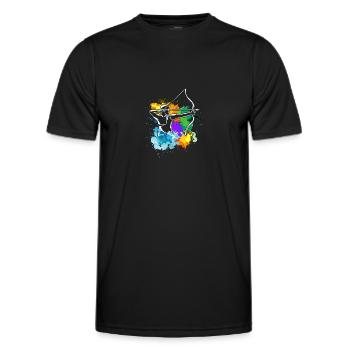 Pfeil und Bogen Bogenschießen Bogenschütze - Männer Funktions-T-Shirt - Schwarz - Vorne - AI Model Male 178 dark (178cm)