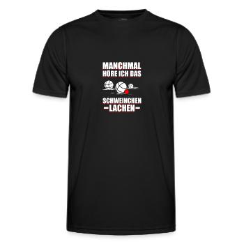 Manchmal höre ich Petanque Boule Boulespieler - Männer Funktions-T-Shirt - Schwarz - Vorne - AI Model Male 178 dark (178cm)