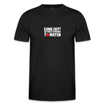 Ich muss zu meinen Tomaten - Männer Funktions-T-Shirt - Schwarz - Vorne - AI Model Male 178 dark (178cm)