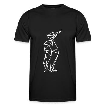 Penguin Geometry Lines - Men's Functional T-Shirt - black - Front - AI Model Male 178 dark (178cm)