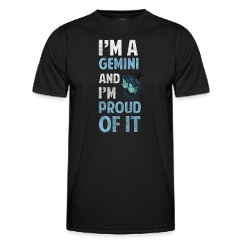 Astrologie Gémeaux Air Date de naissance - T-shirt sport Homme - noir - Devant - AI Model Male 178 dark (178cm)