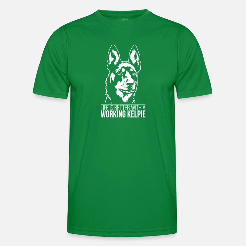 Working Kelpie life is better Hunde Wilsigns Männer Funktions-T-Shirt