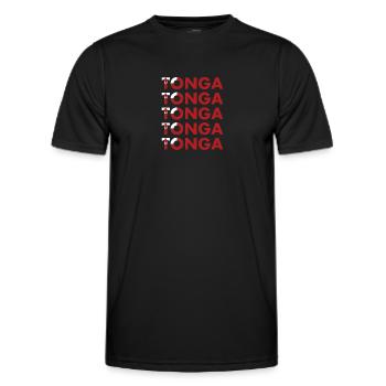 Rugby Rugby Rugby Rugby Rugby Tonga Rugby - Men's Functional T-Shirt - black - Front - AI Model Male 178 dark (178cm)