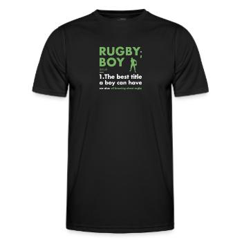 Sport Boy Definition Rugby - Men's Functional T-Shirt - black - Front - AI Model Male 178 dark (178cm)