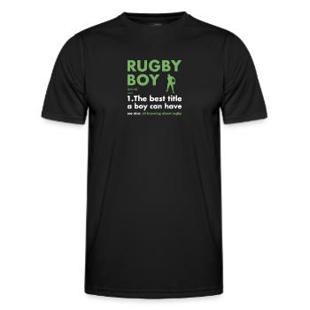 Sport Boy Definition Rugby - Men's Functional T-Shirt - black - Front - AI Model Male 178 dark (178cm)