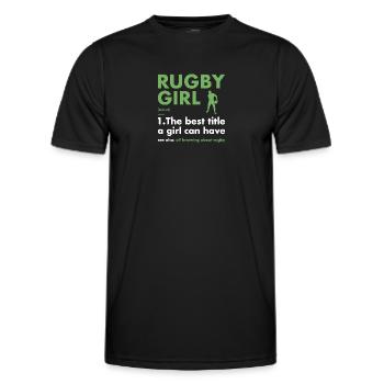 Sport Girl Definition Rugby - Men's Functional T-Shirt - black - Front - AI Model Male 178 dark (178cm)