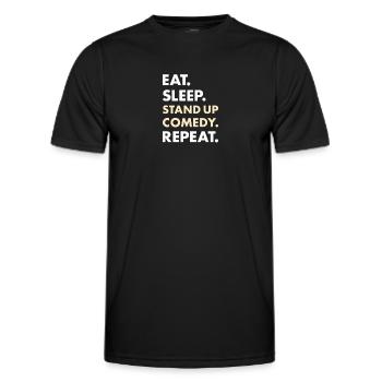Comedian Eat Sleep Stand Up Comedy - Men's Functional T-Shirt - black - Front - AI Model Male 178 dark (178cm)