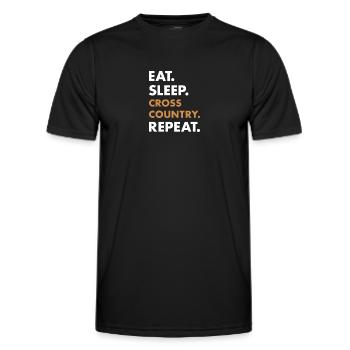 Rider Eat Sleep Cross Country - Männer Funktions-T-Shirt - Schwarz - Vorne - AI Model Male 178 dark (178cm)