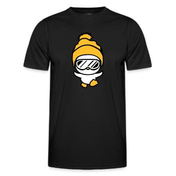 winter chick bird fun race run small sues - Men's Functional T-Shirt - black - Front - AI Model Male 178 dark (178cm)