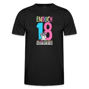 Endlich 18 Aber Meine Eltern Wohnen Immer Noch Bei - Männer Funktions-T-Shirt - Schwarz - Vorne - AI Model Male 178 dark (178cm)