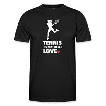 I love tennis - Men's Functional T-Shirt - black - Front - AI Model Male 178 dark (178cm)