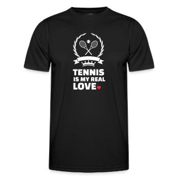 I love tennis - Men's Functional T-Shirt - black - Front - AI Model Male 178 dark (178cm)